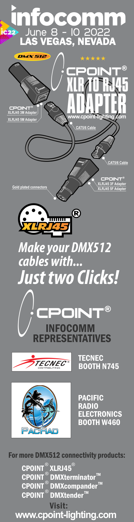 CPOINT® XLRJ45®- XLR to RJ45 adapter at NAB